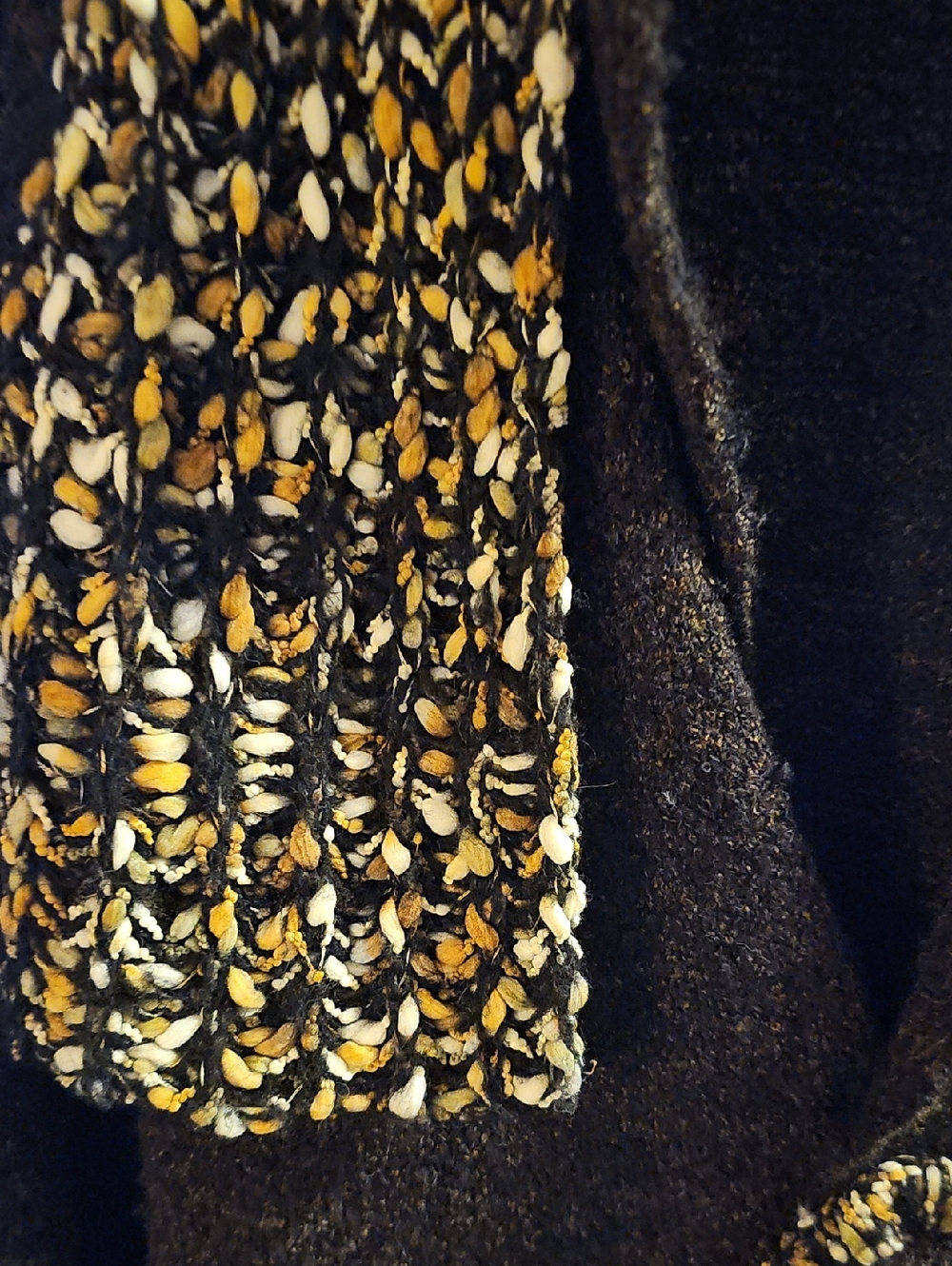 CURIO COPYRIGHT BROWN & Cream Textured Knit Women's Sweater Cardigan EUC - Picture 4 of 5
